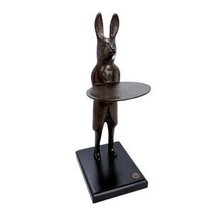 Vintage Brass Rabbit Business Card Holder 1960s 11.25 In Tall